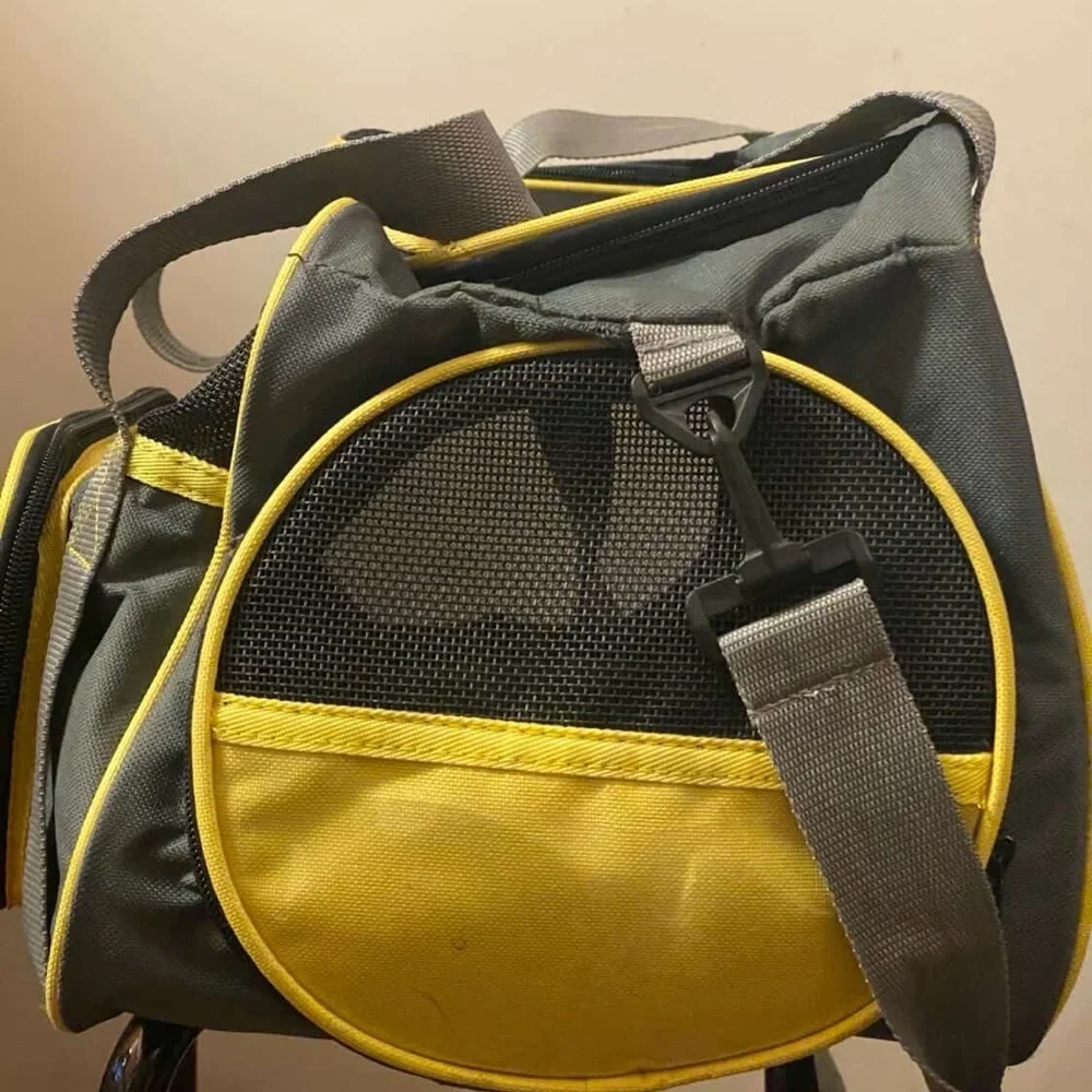 Compact Yellow & Gray Soft-Sided Pet Carrier Tote